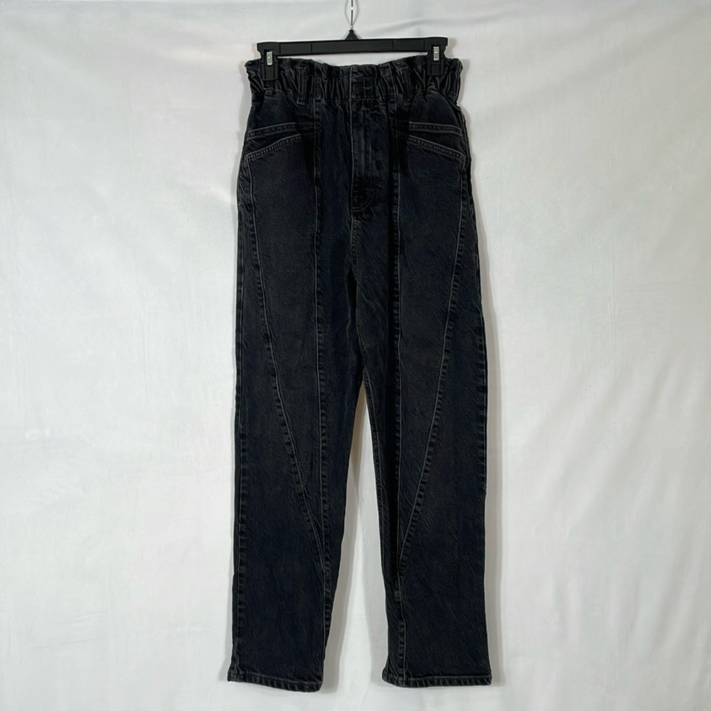 Free People Jeans Relaxed Baggy Fit Size S Black High Rise